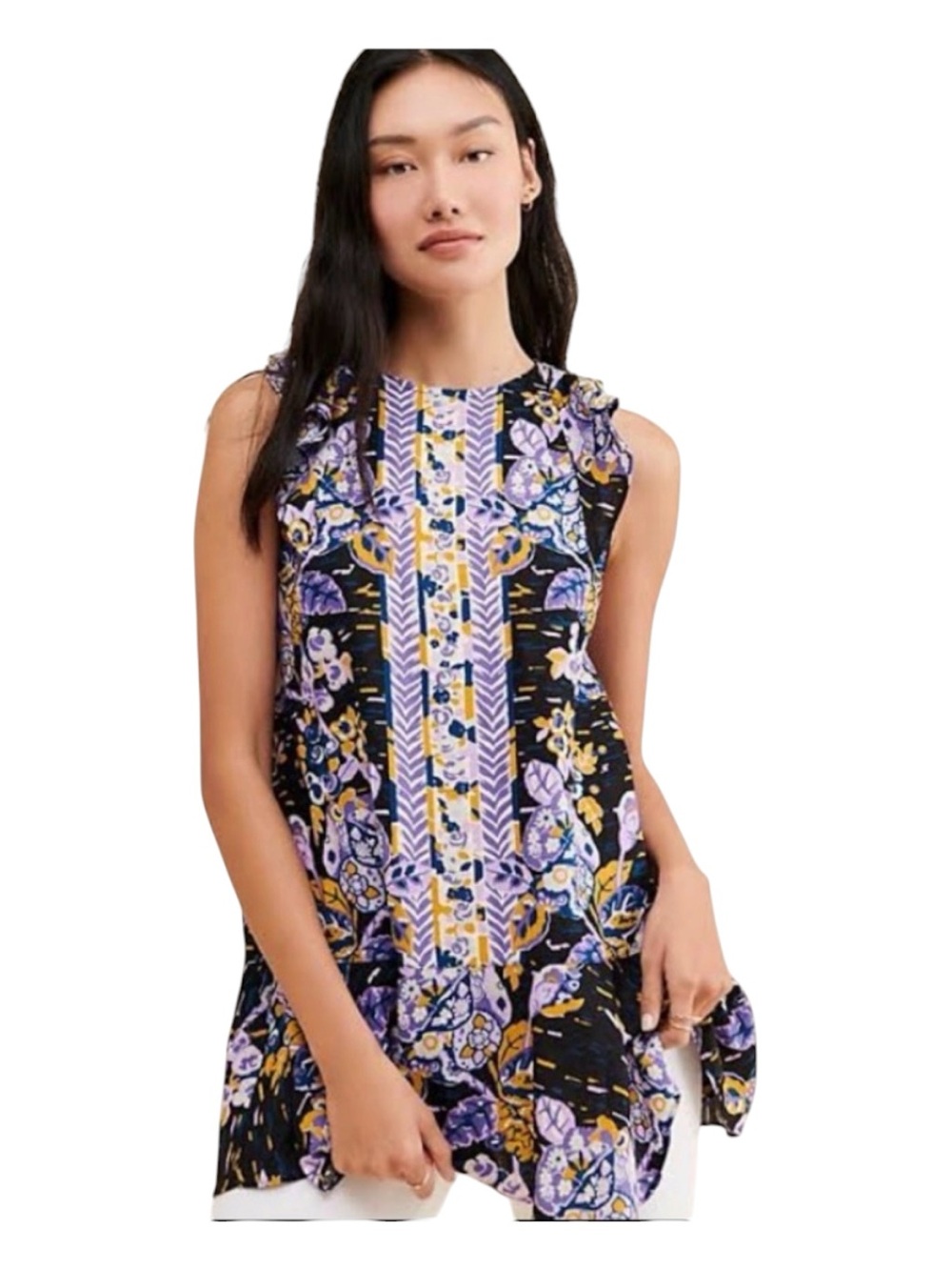 FREE PEOPLE "Summer in Tulum" Linen-Blend Tunic Mini Dress